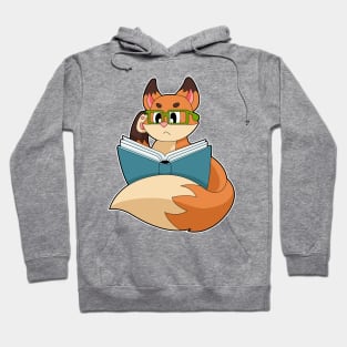 Fox as Nerd with Book & Glasses Hoodie